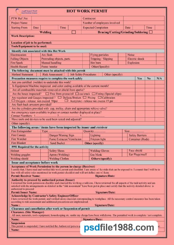 Saudi Electricity Company Work Permit